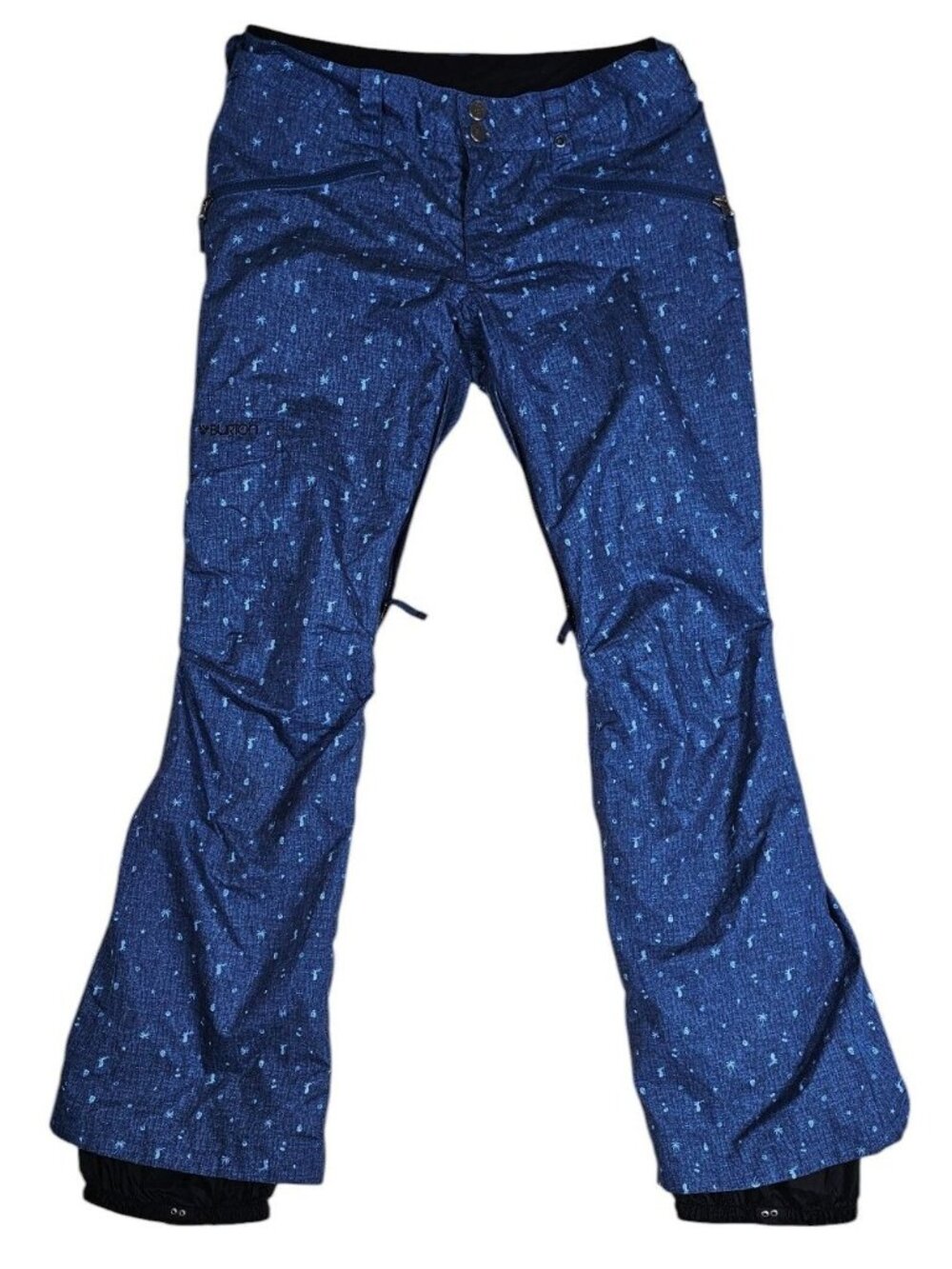Burton The White Collection Womens Dryride Snowboard Pants Blue Print L